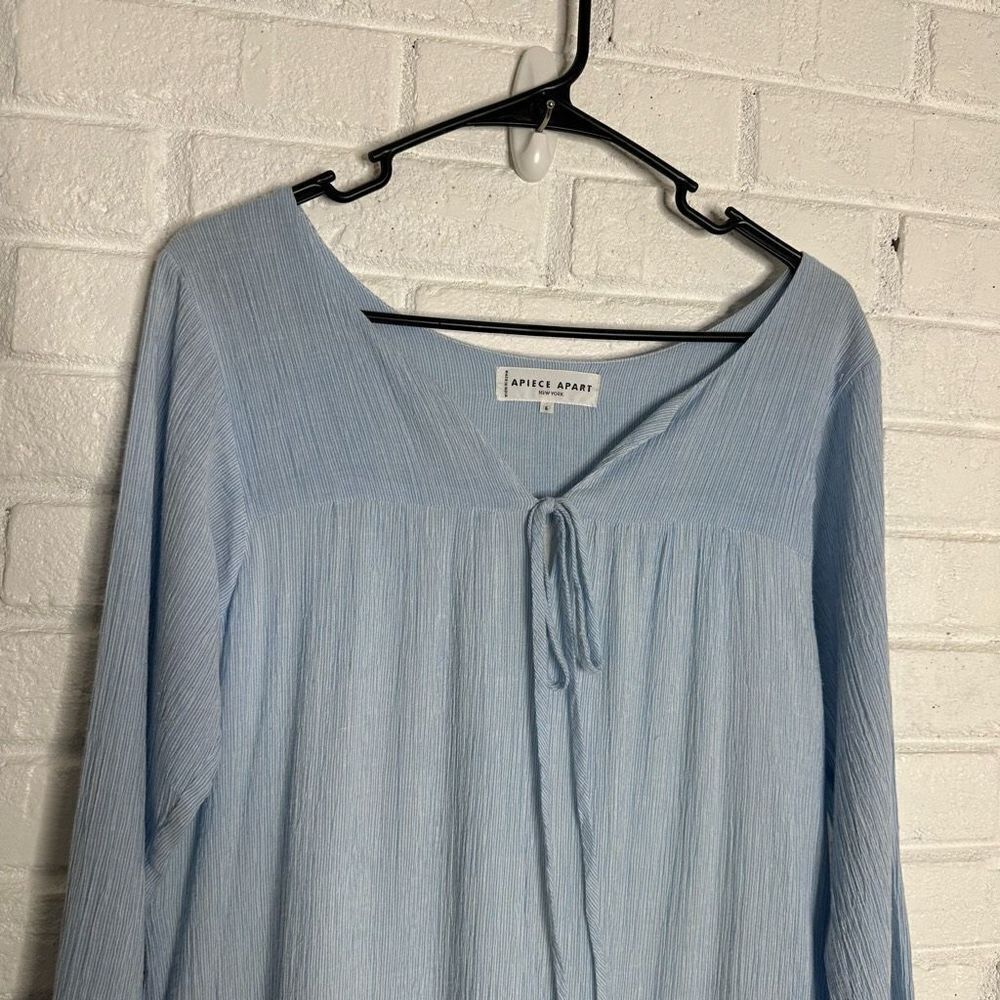 Apiece Apart Long Sleeve Blue Cotton Dress size 6 - Picture 2 of 5